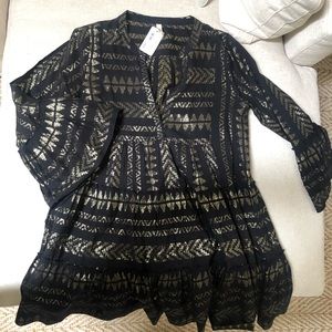 Midi gold metallic and black dress size M